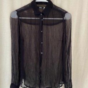 UO sheer button up blouse
